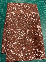 HALF YARD 100% cotton fabric by the HALF yard 18 x 44 Bandana Royal Choc BR 2 pc