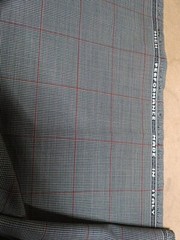 Zegna High Performance Wool Fabric Beige Threaded Red Made in Italy 135cm