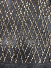 Jordyn GOLD Diamond Sequins on BLACK Mesh Lace Fabric by the Yard – 10008