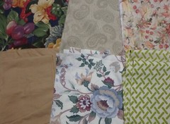 5 lb 3 oz Box of Assorted Fabric Scraps – Assorted mostly Browns & Gray FSBTB138