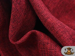 Polyester Vintage Linen Look CRIMSON RED Fabric / 60″ W / Sold by the yard