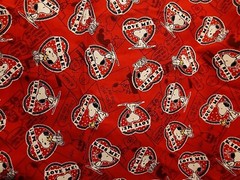 Peanuts Fabric -Valentine Toss (Snoopy/ Hearts) -100% Cotton By The Yard