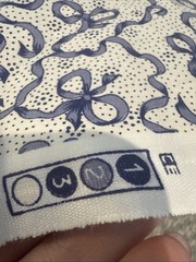 Vtg Concord Fabrics Joan Kessler 52 X 7 Yds Blue Bow On White Beauregard
