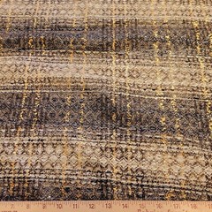 WOW! Felted-Back Flat Boucle Vintage Wool Suiting w/ Gold Threads – Unique, Fab!