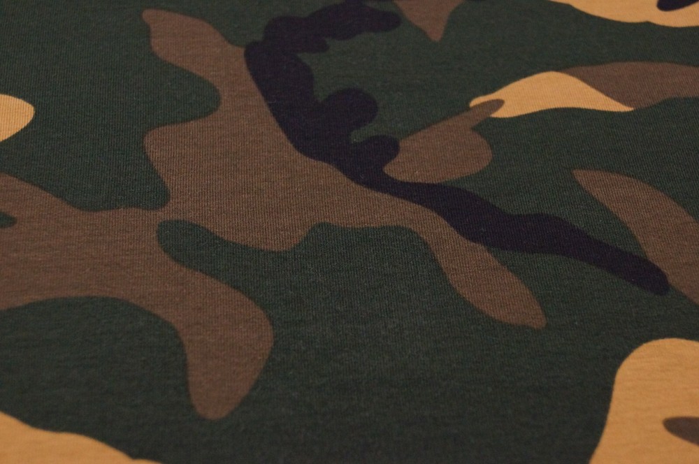 Jersey Fabric 150Cm X 50Cm Camouflage Green Beige Brown