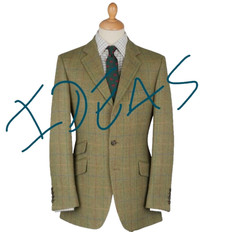 TWEEDY BALMORAL CHECK WOOL CASHMERE SILK BLEND OLIVE -BLUE -TAN MADE IN ITALY A9