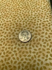 Fabric 5/8 Yard 21″ x 44″ Tan with Gold Leaves Metallic Crafts Quilting