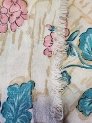 40s 50s Floral Motifs Cotton Fabric 36.5″w X 1.1yds Feedsack Style STAINED
