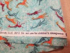 1 yd + 28″ X 43″ W Springs Creative FROLIC Fabric Whimsical GIRAFFE Blue Cotton