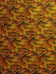 FLAMES ORANGE YELLOW PLUME FLAME COTTON FABRIC FQ OOP