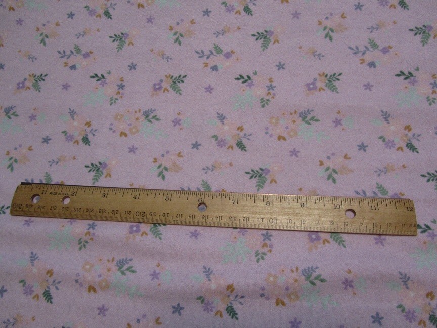 2 Yards Pink Camelot Periwinkle Flowered Flannel Fabric