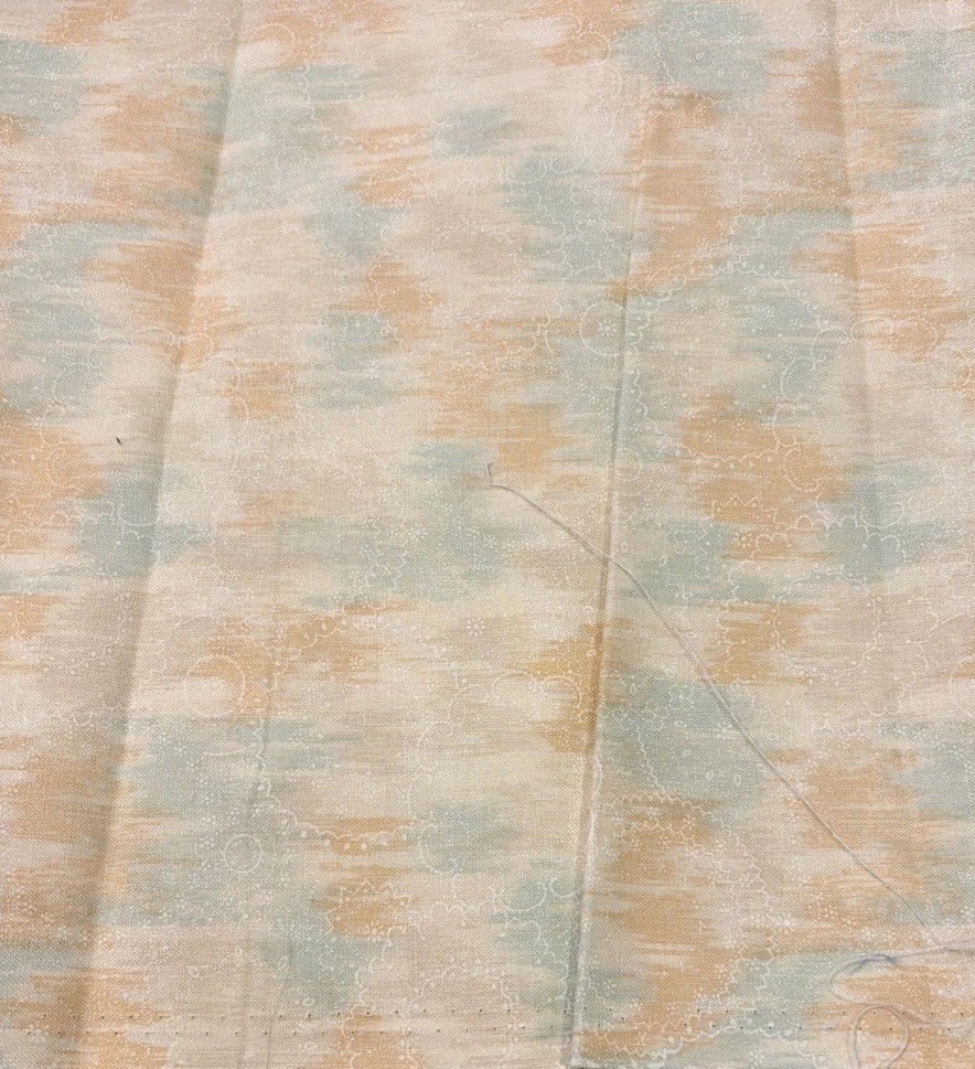 Vintage Pastel Aqua Peach Striated 100% Cotton Fabric 2 Yards x 44” Wide
