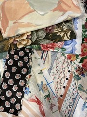 Fabric almost 1 Lb Great Quilting Fabric Crafts. Each Bundle Different