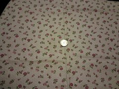 Pink And Green Floral On White Cotton Fabric 44″ X 32″