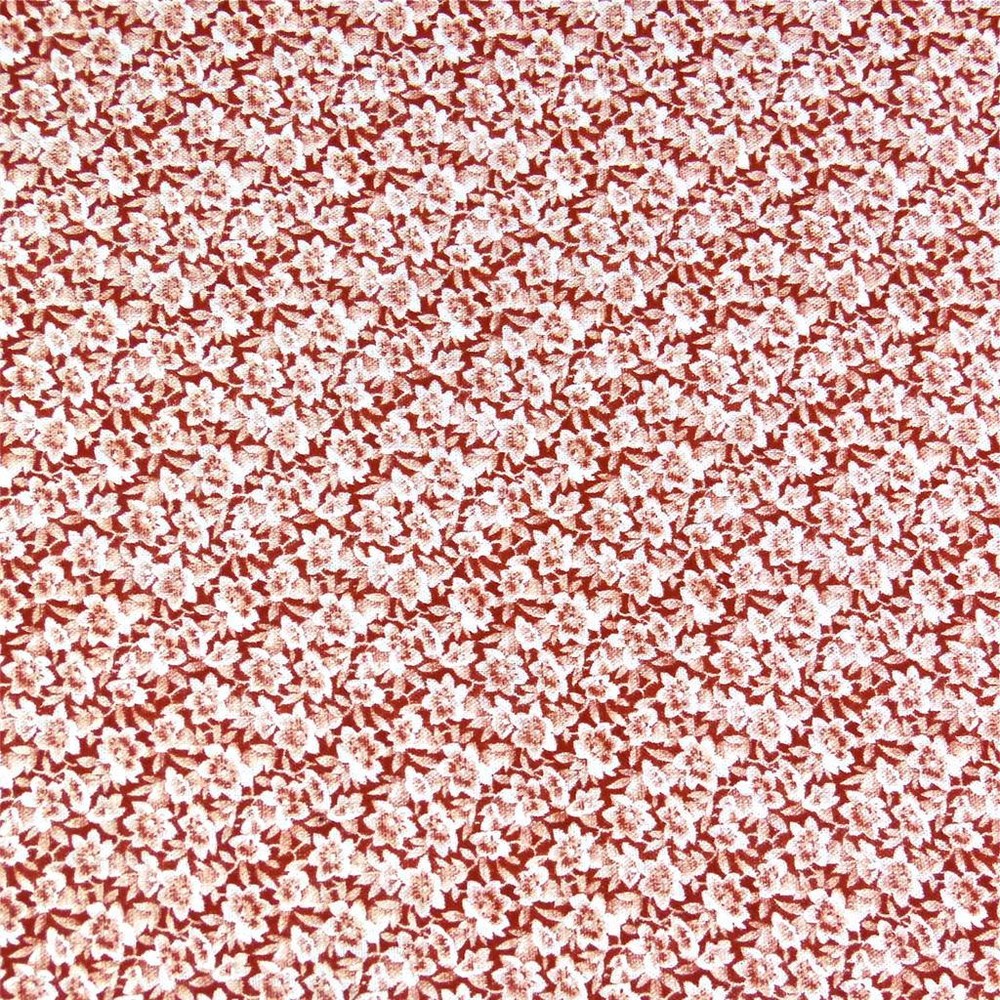 Peach & Ivory Calico Cotton Fabric, Packed Tiny Flowers, Per FQ