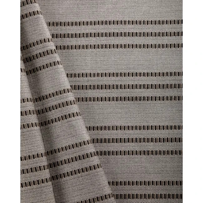 Groundworks OUTDOOR Striped Uphol Fabric- Fringe Weave / B&W 6 yds GWF-3825.816