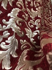 Luxurious Chenille Floral Vine Fabric for Sofa Cushion Cover Chair, Sold by Yard