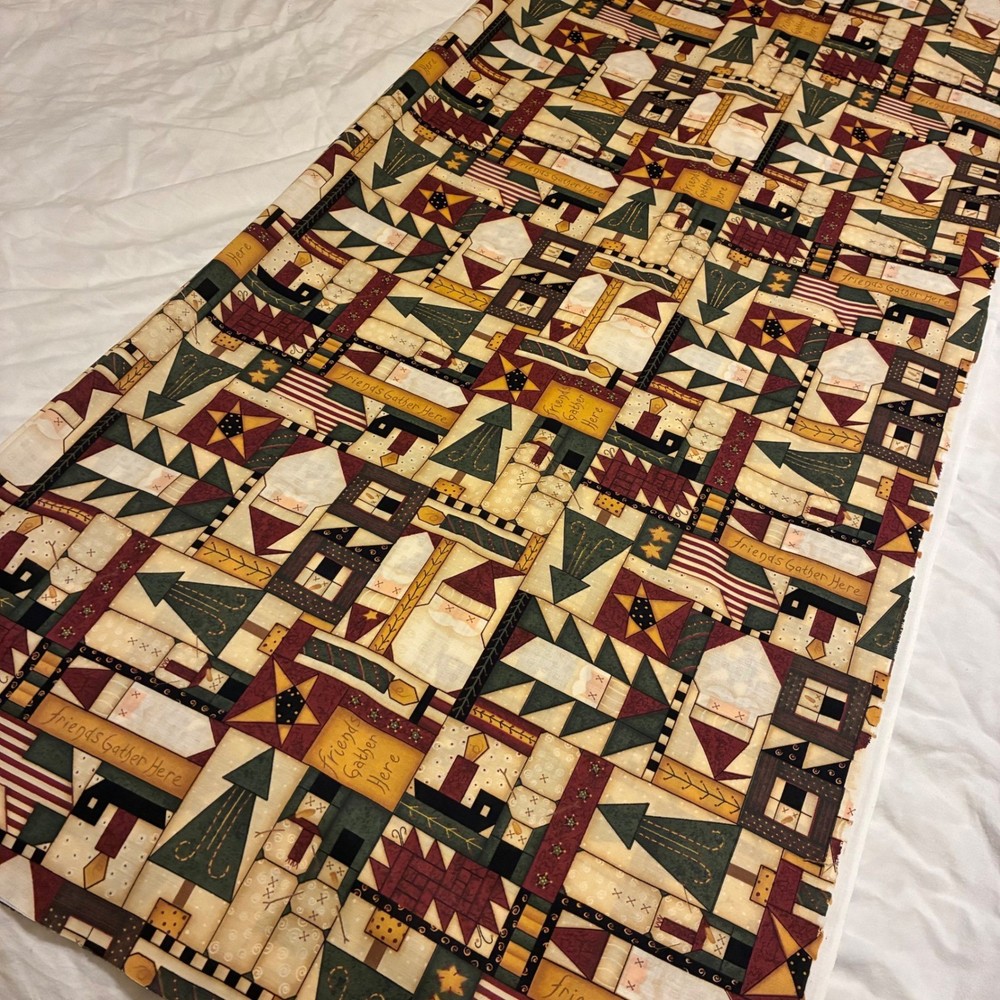 Leslie Beck VIP Fabrics Cranston Print Holiday Christmas Cotton Material 44×108