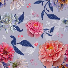 Visions Peony Garden-Dusty Purple-Paintbrush Studio-BTY