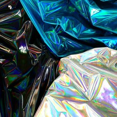 REFRACTIVE HOLOGRAM PU VINYL FAUX LEATHER 4-WAY STRETCH SPANDEX DANCE FABRIC 56″