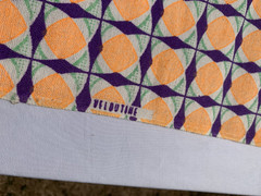 Veloutine Geometric Fabric Orange Purple Green Retro Mid Century 76″ x 32″ mcm
