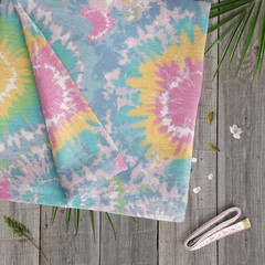 (2 pack 58″ x 1.5 yard Lux Anti-pill Fleece Tie Dye Fabric Precut Multi