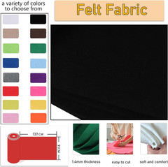 | Soft Felt Fabric | 36X54Inch | Felt by the Yard 1.4Mm Thick,1 Yard Acrylic & S