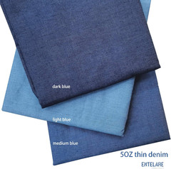5OZ Cotton Denim Fabric for Sewing 55 Inches Width (Light Blue 1Yard)
