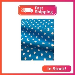 58/60 inch Turquoise/White Dot Broadcloth Fabric by The Yard
