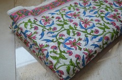 Hand Block Print Fabric 100%Cotton 3 Yard NO TARRIF CHARGES 100%✅ ZK_109