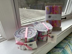 Loops & Threads unicorn-themed fabric bundle: 2 jelly rolls & 1 full yard
