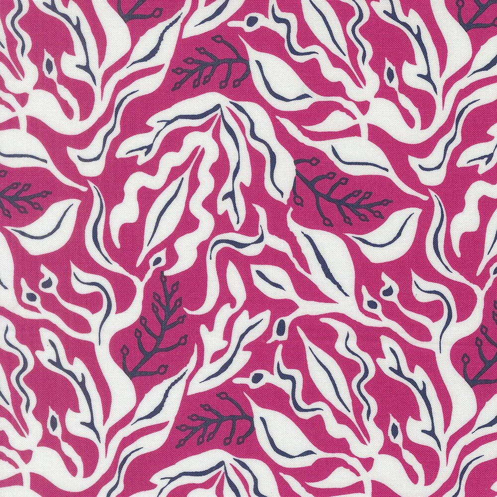 MODA – Reef by Kate Spain – Under the Sea Novelty Seaweed – Magenta 1/4yd