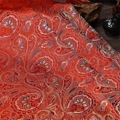 50x75cm Jacquard Brocade Fabric Spiral Flower for Ethnic Costume Man Suit Sewing