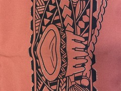 6.5 yards Kava Bowl Tonga/Samoa Polynesian double print fabric, for sarong?