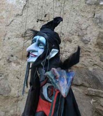 Czech Folk Art Puppet Black Wizard – Handmade Original Puppet