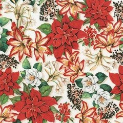 Holly Jolly Christmas “Colorful Poinsettias”-Robert Kaufman-BTY-Digital Print