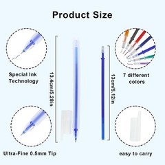 smrtcol 7-Color Heat Erasable Fabric Markers with 1 Count (Pack of 28), 28pcs