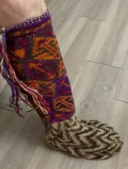 Vintage Hand Loomed Colorful Wool Sox from Nepal. Adult Size Never Used Unisex
