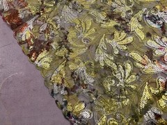 Green Gold Silver Red Multicolor Embroidery sequins Lace fabric 50” Width 1 Yard