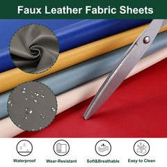 Faux Leather Sheets 12×36 Inch Solid PU Leather Fabric Slate Gray/Black