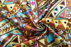 58” Wide By Yards Geometric Patchwork Charmeuse Lining Silky Satin Fabric