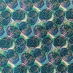 Fabric Cotton Print Aqua Blue Green Ovals Woven Stretch Abstract 4 1/2 yds