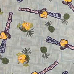 Sponge Bob “Oops, I ripped My Pants!” Blue With Pineapple🍍 Vintage Fabric 17×55