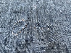 Antique Japanese BORO Indigo Kaya Mosquito Net Fabric Faded Distressed Blue 74″