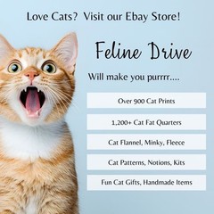 Feline Drive Fabric COZY CATS Cozy Grid Violet – Fat Quarter (18″x22″) FQ