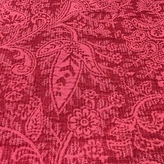Fabric 2 Yards and 7 Inches Deep Pink Paisley Lace Look Slight Stretchy Pretty