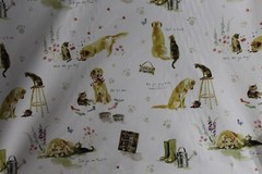 Clarke & Clarke, Best of Friends, Mischievous Dogs and Cats, 55″ W X BTY, Cream