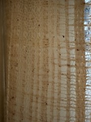 Vtg Cotton Open Weave Decor Fabric 6.5 Yds Natural Ivory Organic Texture