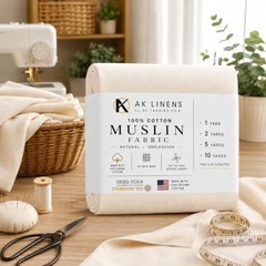 AK TRADING CO. Muslin Fabric/Textile Unbleached – Draping Fabric – Natural 10