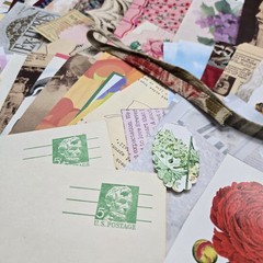 Junk Journal Lot 1 Lb Ephemera Trim Lace Fabric Craft Collage Paper Book Cover